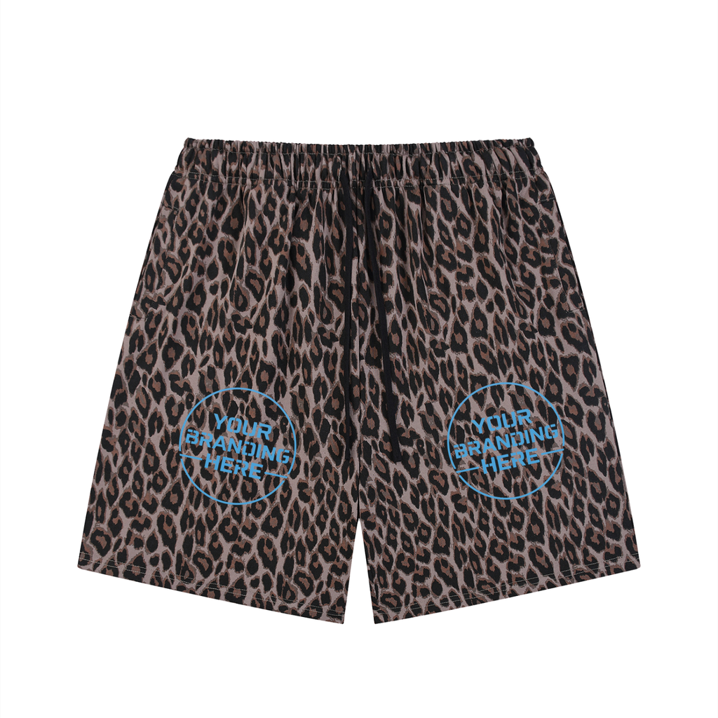 Unisex Heavyweight Leopard Drawstring Shorts - UB0037-C001-V2
