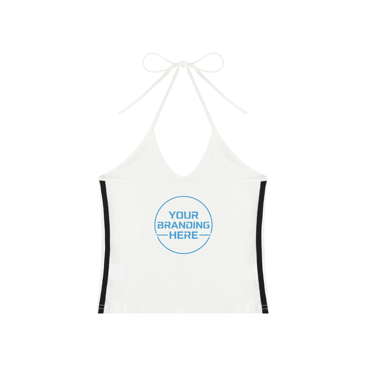 Women's Color Block Halter Crop Tank Top - WT0083-C001-V2