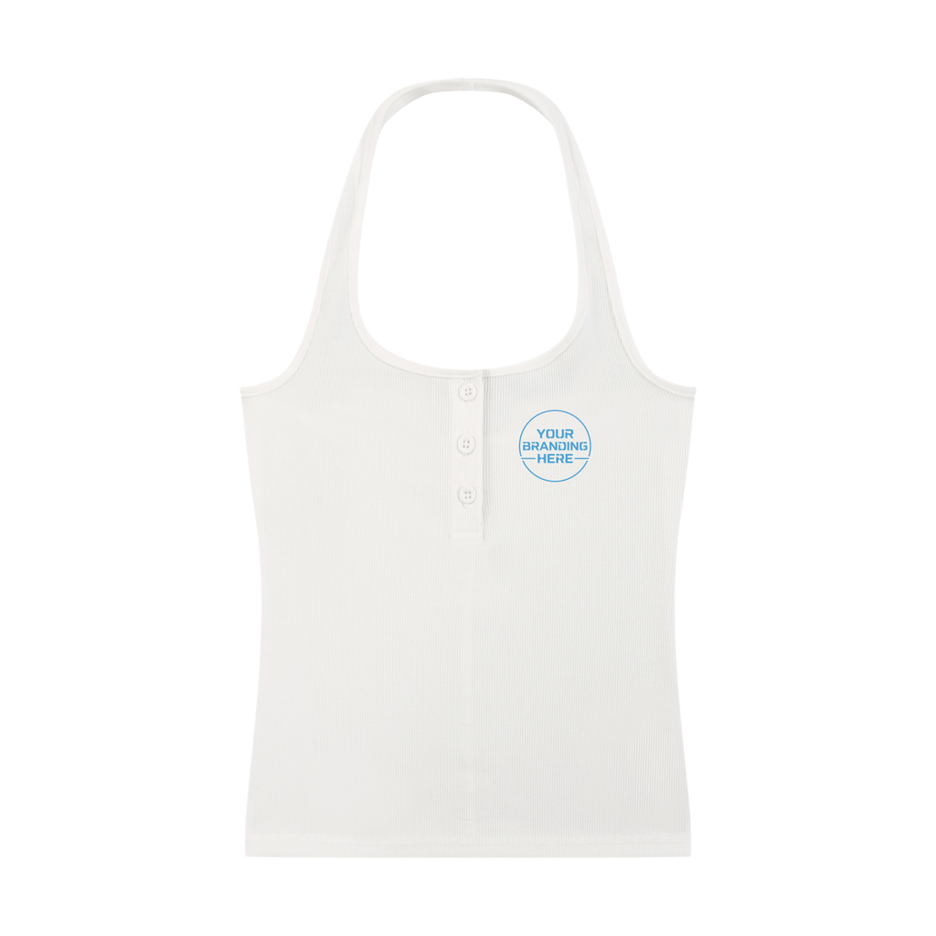 Women's Ribbed Henley Tank Top - WT0076-C001-V2