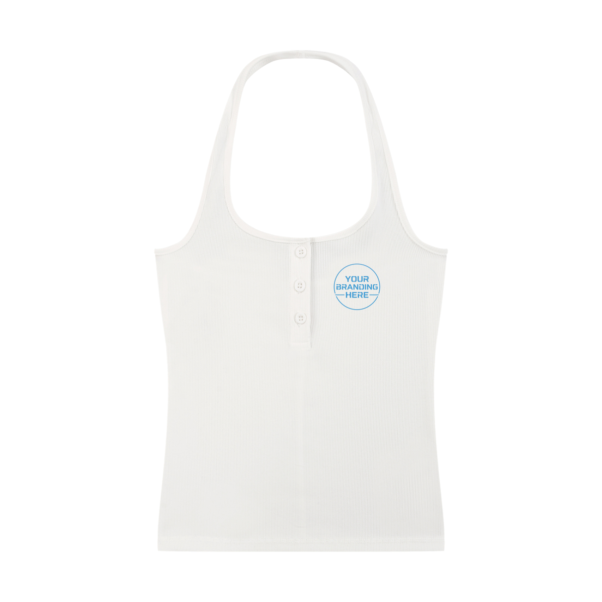 Women's Ribbed Henley Tank Top - WT0076-C001-V2
