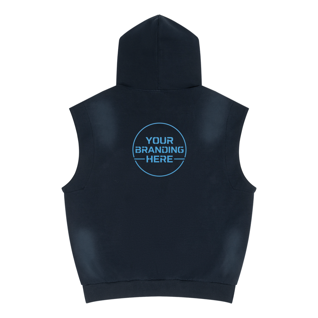 Unisex Vintage Wash Sun Fade Sleeveless Hoodie - UT0174-P001-V2