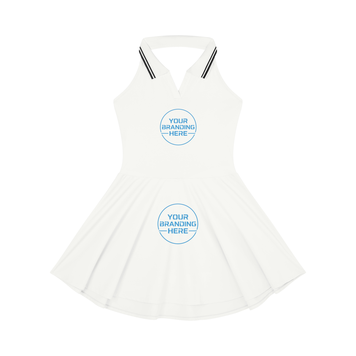 Women's Collared Halter A-Line Tennis Dress - WO0008-P001-V2