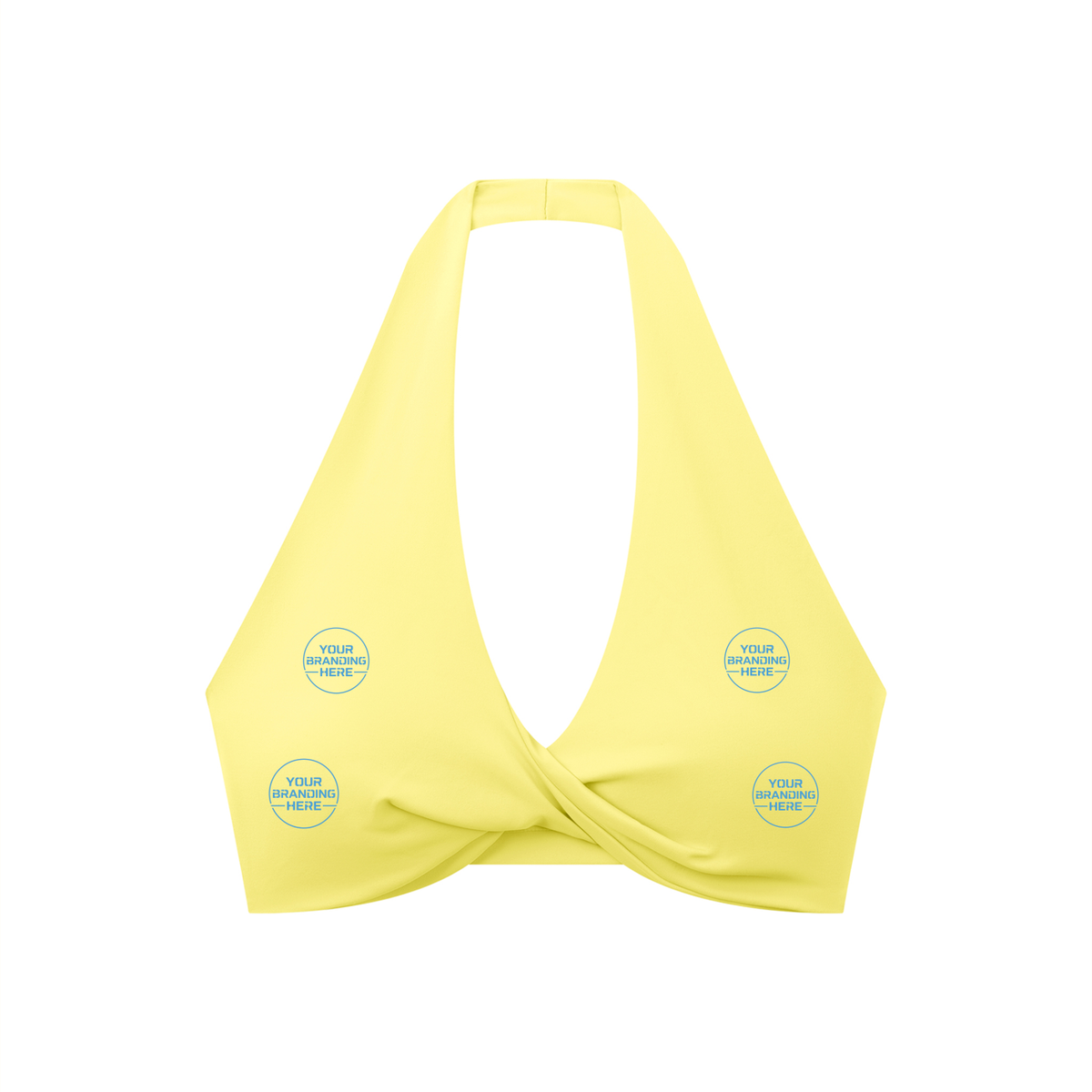 Women's Pleated Halter Sports Bra - WT0063-O001-V2