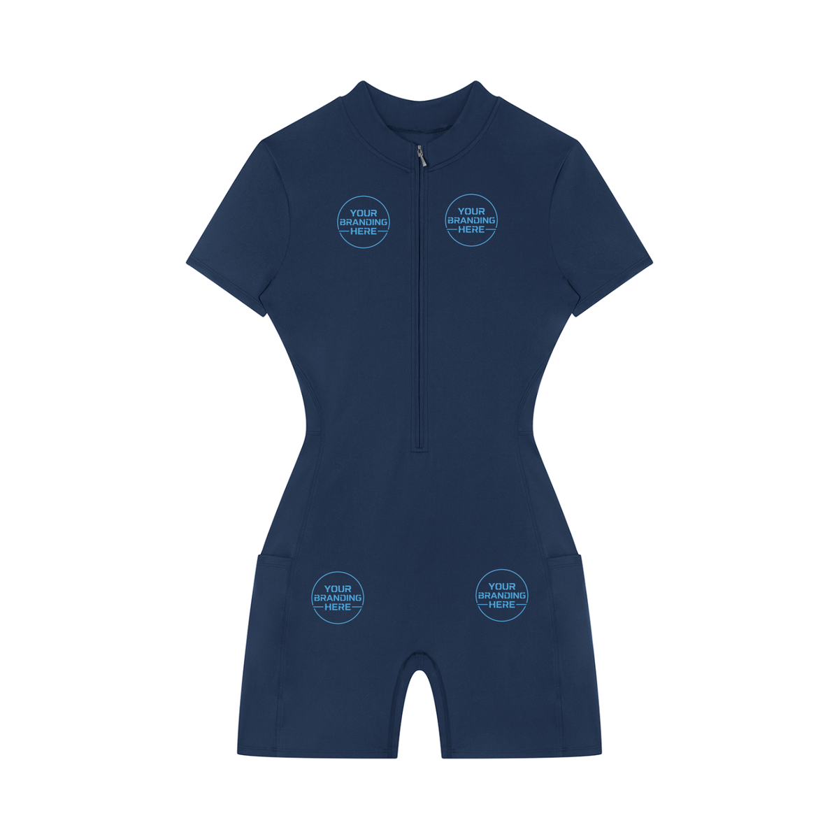 Women's Quarter-Zip Short Sleeve Romper - WO0012-O001-V2