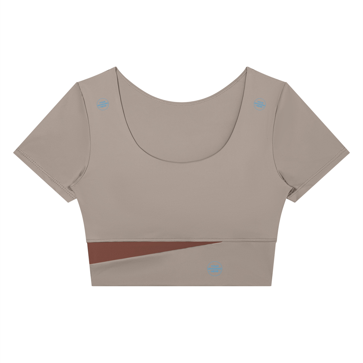 Women's Panelled Crop Yoga T-Shirt - WT0259-P001-V2