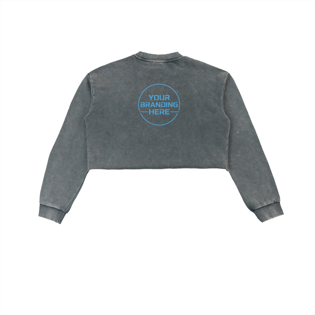 Snow Washed Raw Edge Cropped Sweatshirt - RW0004-C001-V2