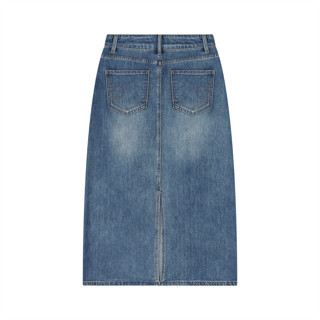 Women’s Vintage Wash Denim Skirt - WB0049-C001-V2