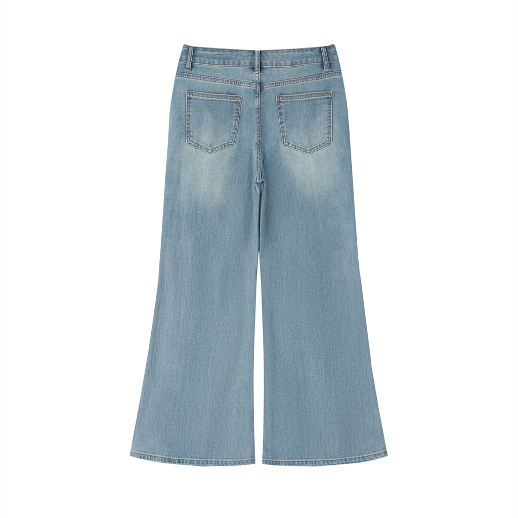 Women's Vintage Wash Flared Leg Jeans- WB0021-C001-V2