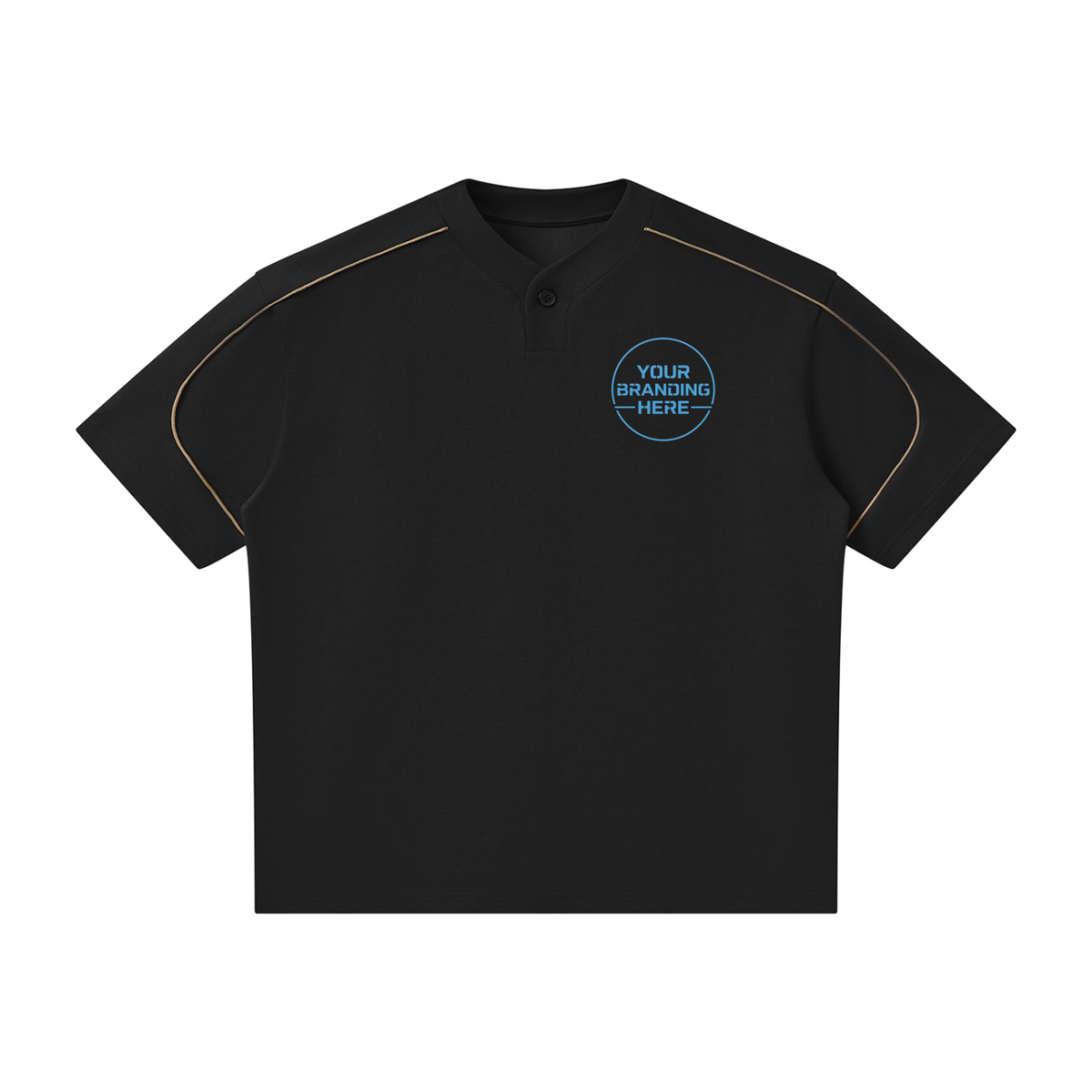 Unisex Oversized Piping Henley T-Shirt - UT0266-C001-V2