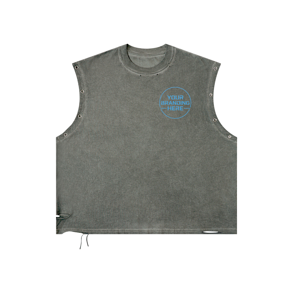 Distressed Grommet Eyelet Tank Top - RB0014-C001-V3