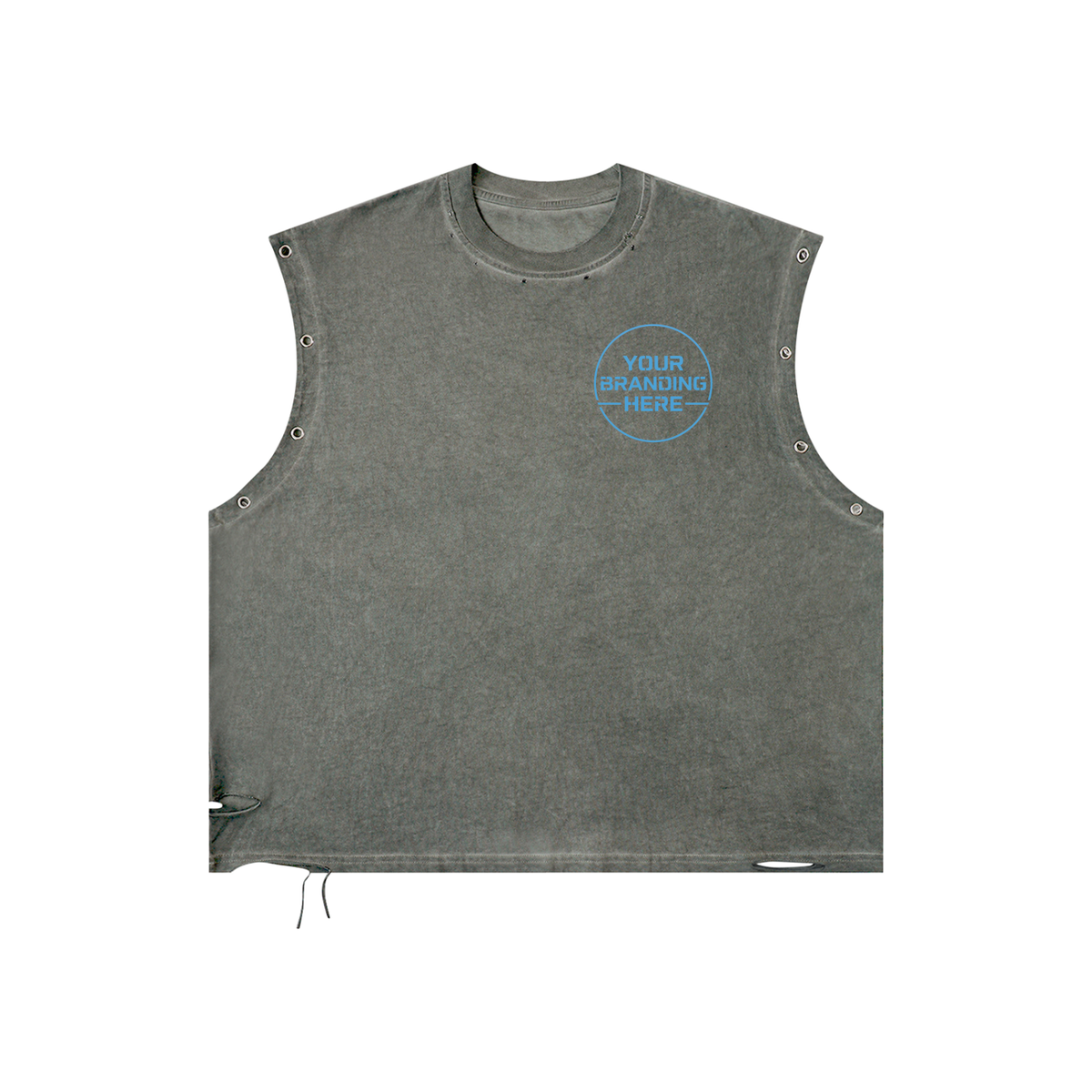 Distressed Grommet Eyelet Tank Top - RB0014-C001-V3