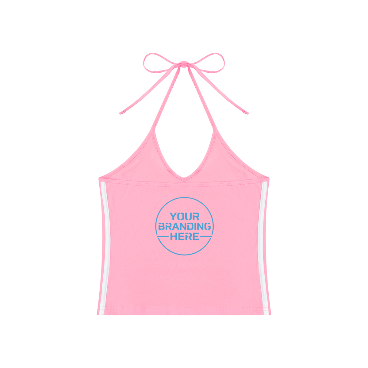 Women's Color Block Halter Crop Tank Top - WT0083-C001-V2