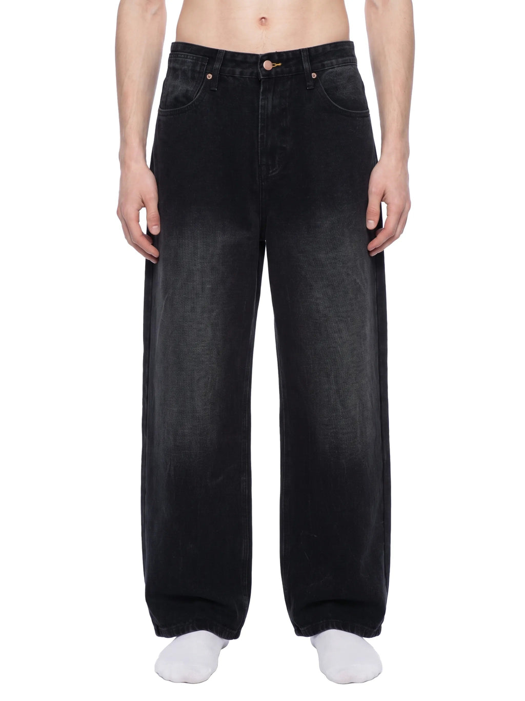 Men's Vintage Wash Wide Leg Jeans - MB0032-C001-V2