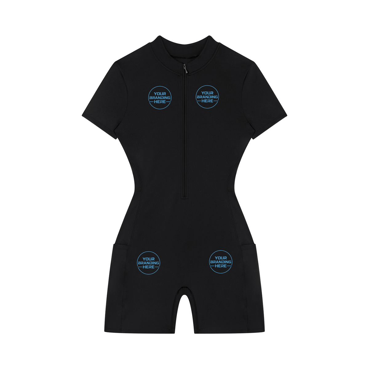 Women's Quarter-Zip Short Sleeve Romper - WO0012-O001-V2