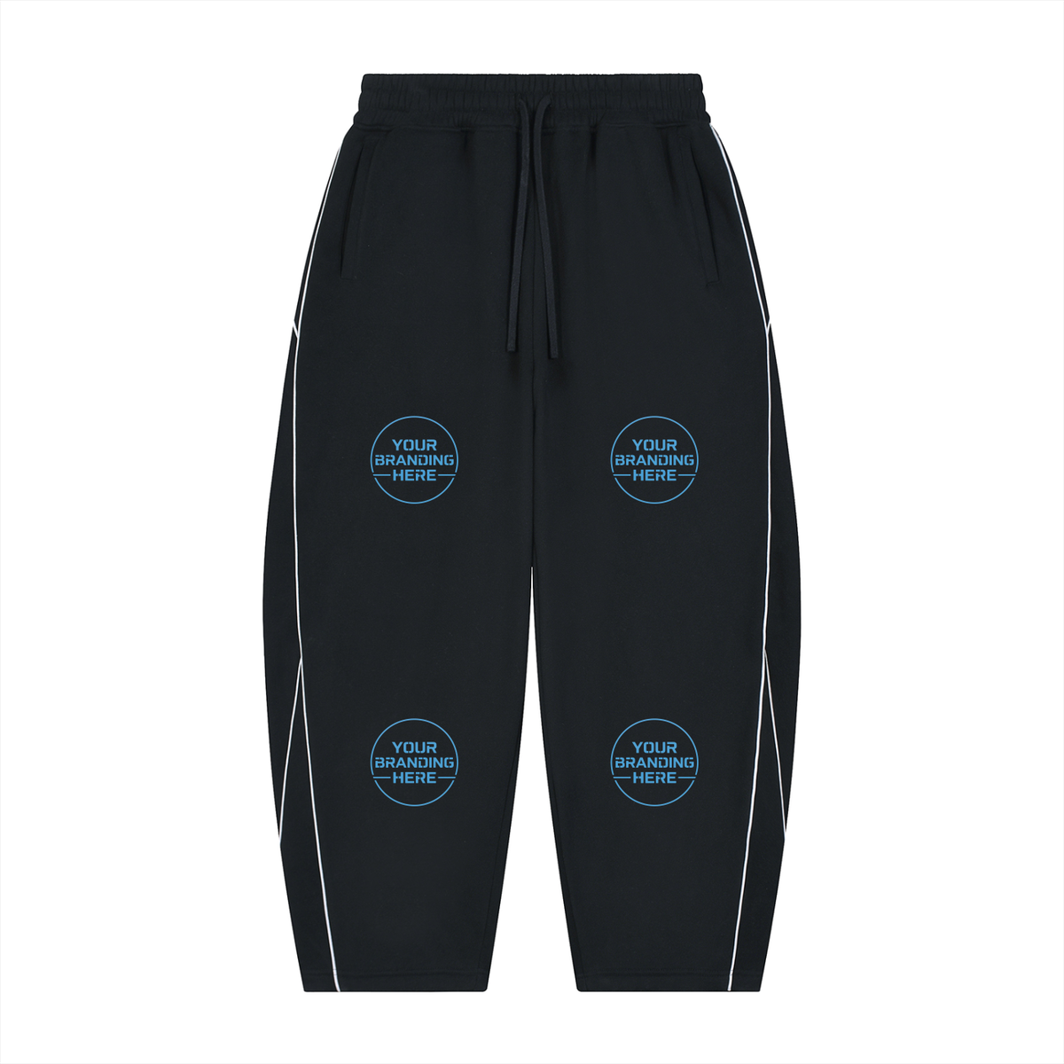 Unisex Piping Fleece Barrel Leg Sweatpants - UB0076-C001-V2