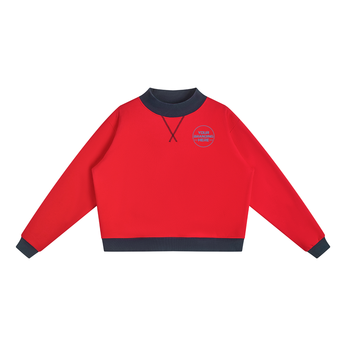 Women’s Mock Neck Crewneck Sweatshirt - WT0211-P001-V2