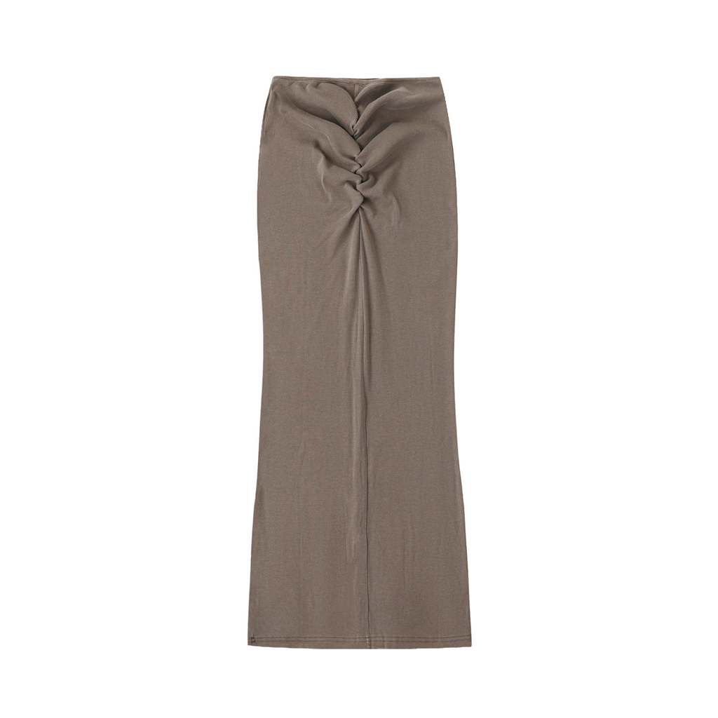 Dyed Washed Drawstring Maxi Skirt - WS0009-C001-V2