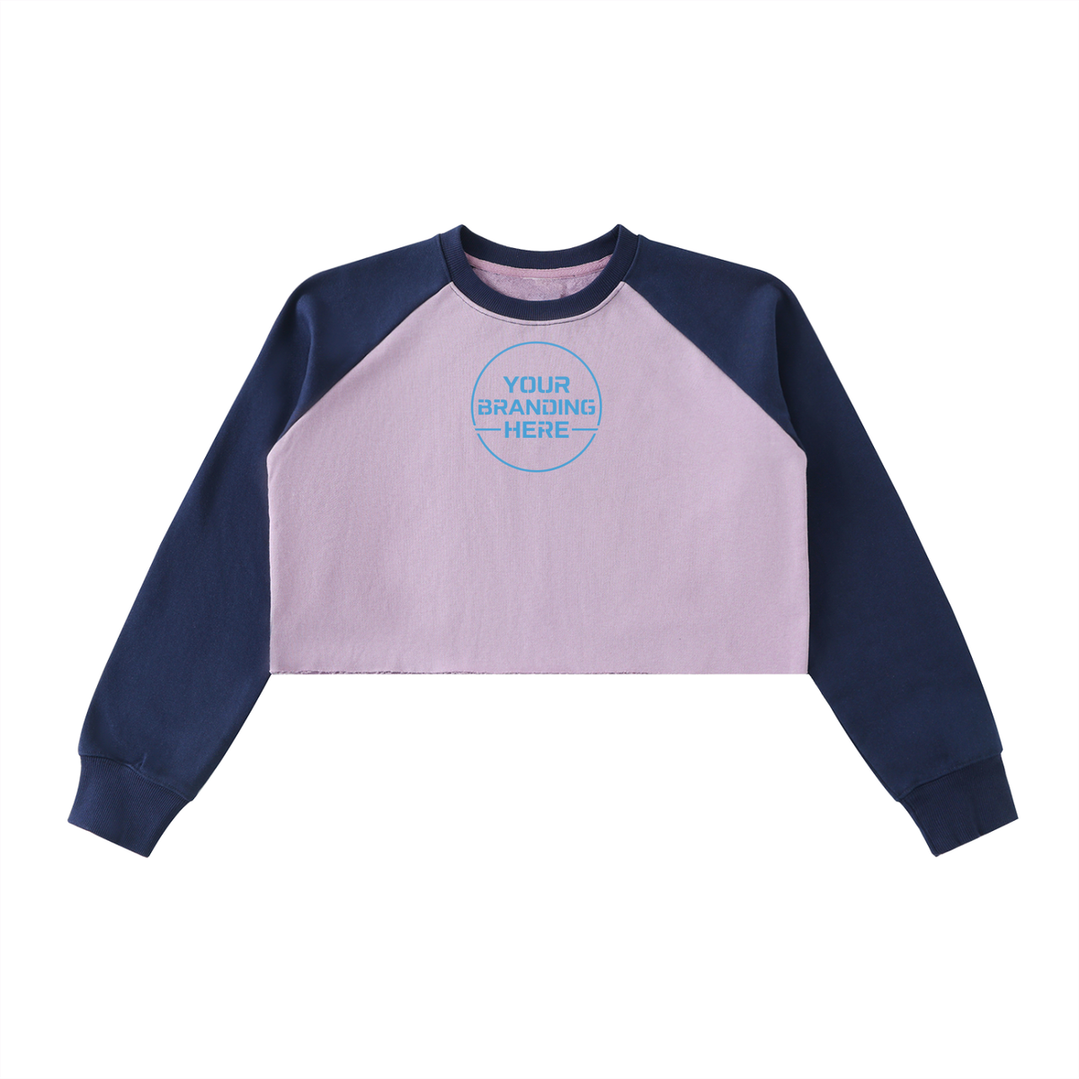 Raw-Hem Color-Block Raglan Crop Sweatshirt - WW0001-C001-V3