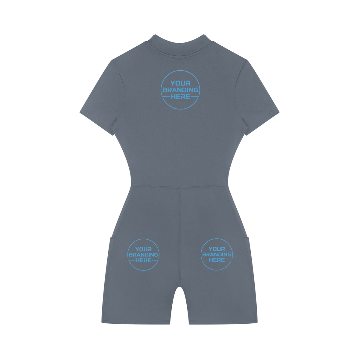Women's Quarter-Zip Short Sleeve Romper - WO0012-O001-V2