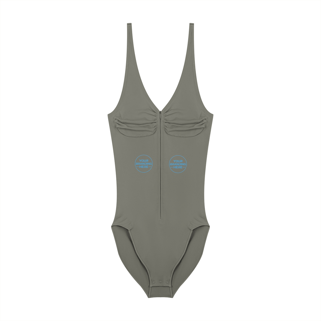 Women’s Full-Zip Ruched Bodysuit - WT0176-O001-V2