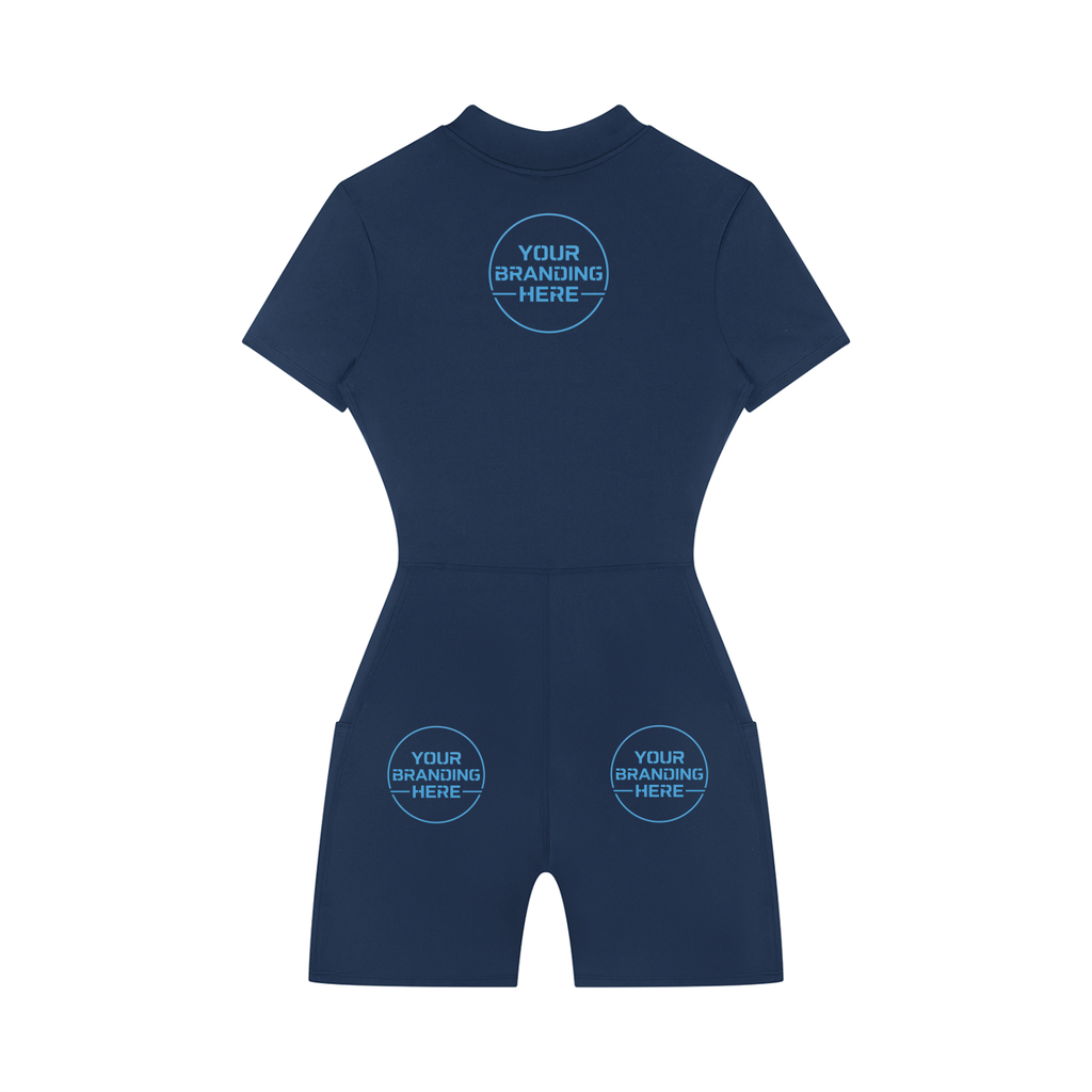 Women's Quarter-Zip Short Sleeve Romper - WO0012-O001-V2