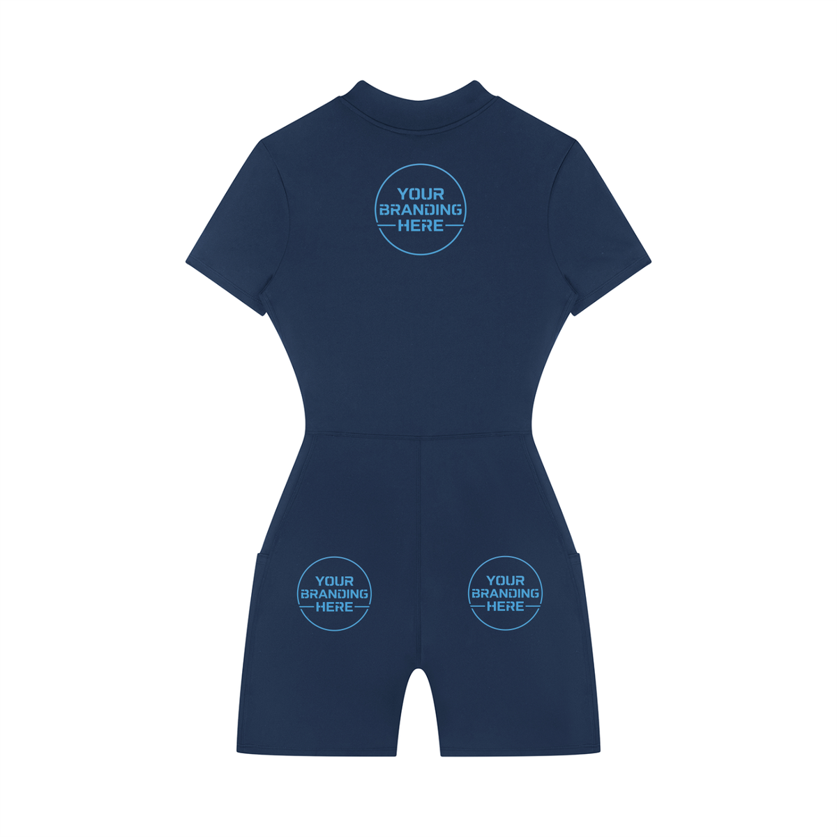 Women's Quarter-Zip Short Sleeve Romper - WO0012-O001-V2