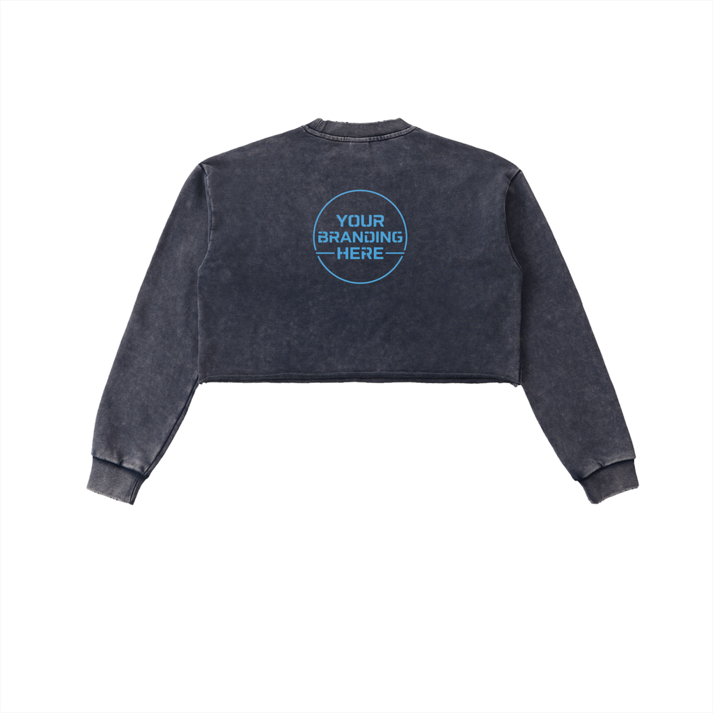 Snow Washed Raw Edge Cropped Sweatshirt - RW0004-C001-V2