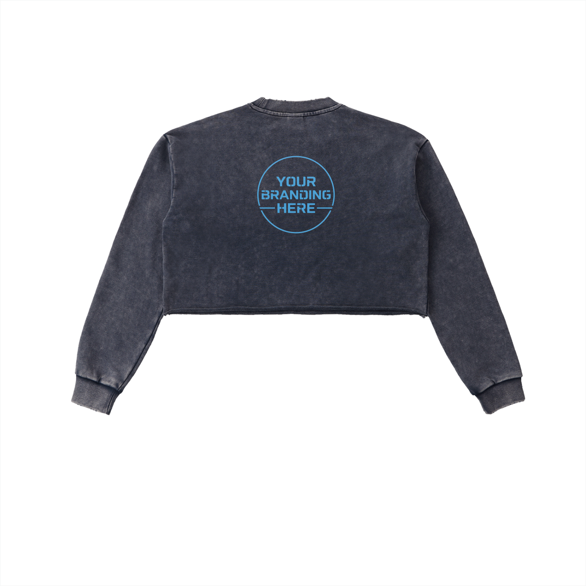 Snow Washed Raw Edge Cropped Sweatshirt - RW0004-C001-V2