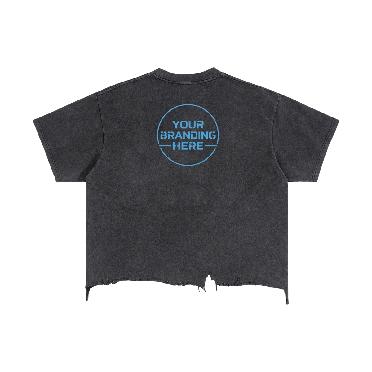 Vintage Wash Boxy Distressed Hem T-Shirt - RT0077-C001-V3