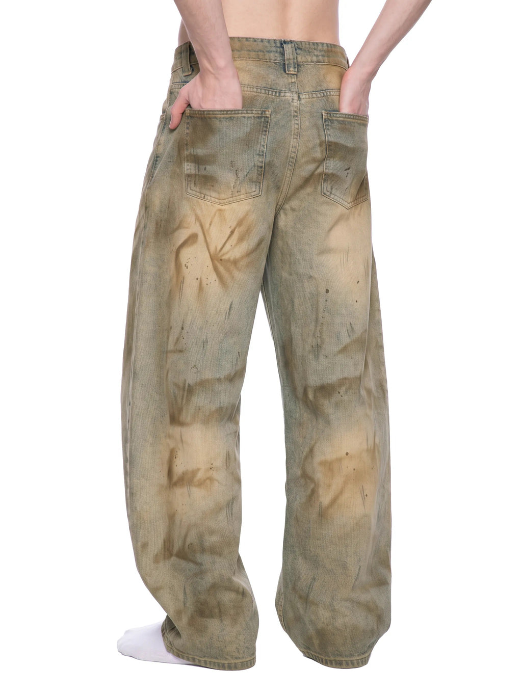 Men’s Vintage Wash Barrel Leg Jeans - MB0030-C001-V2