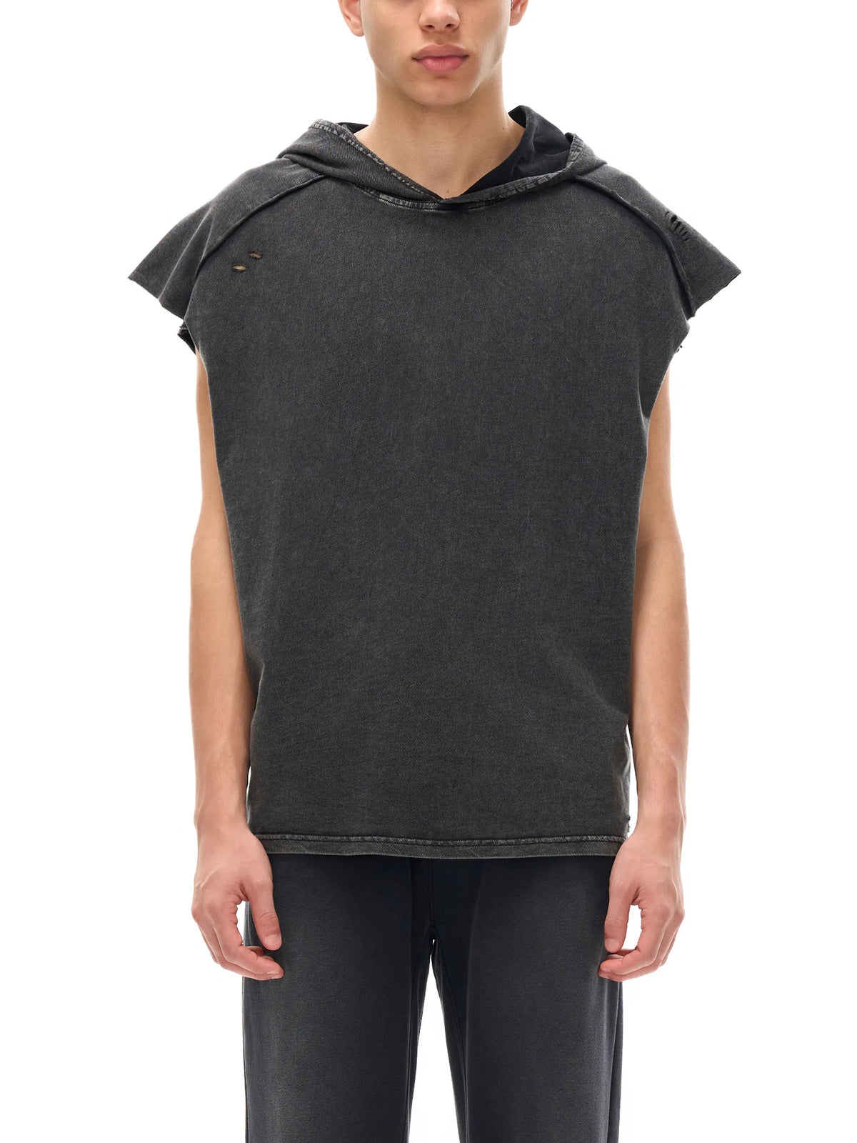Snow Washed Boxy Hooded Tank Top - RB0006-C001-V2