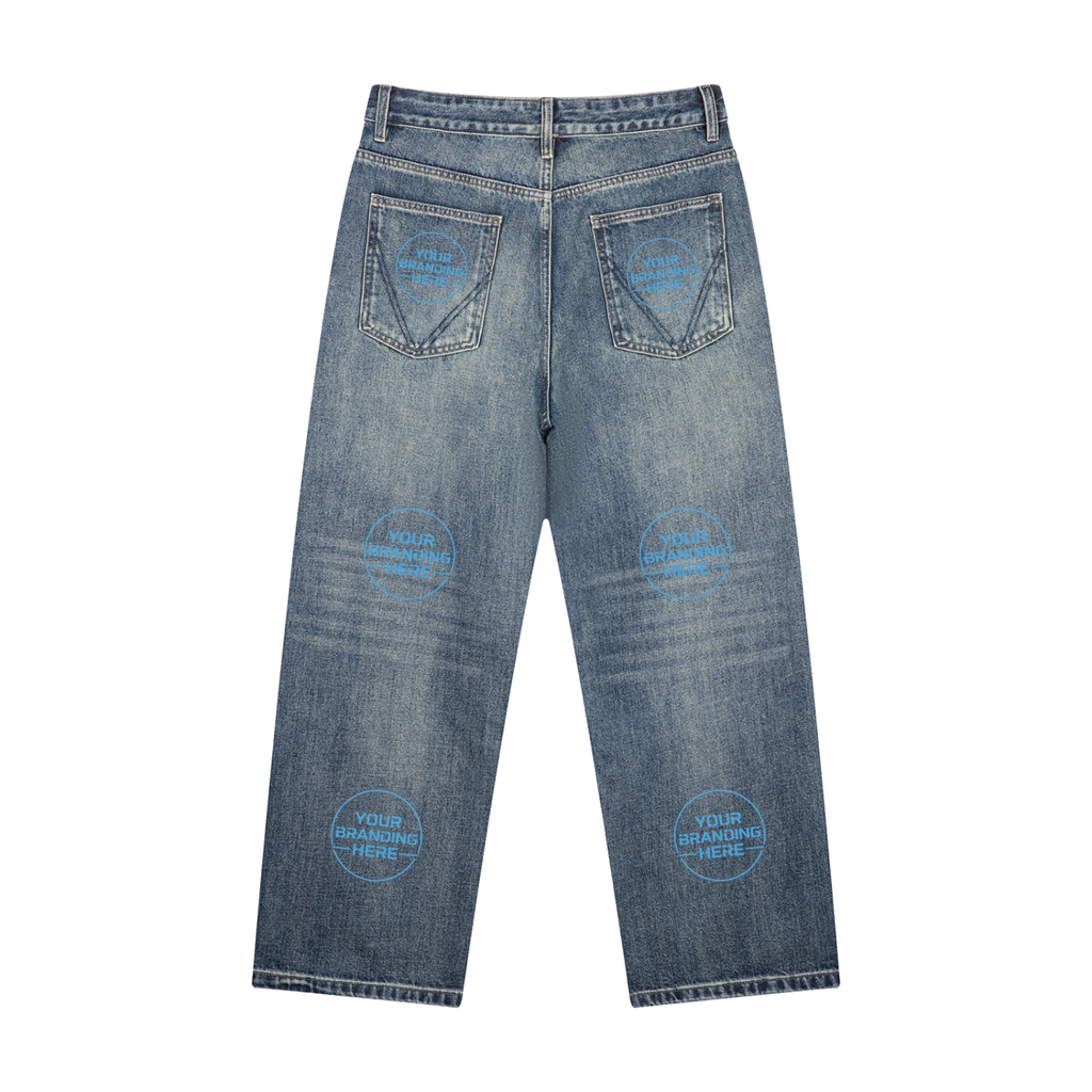 Men's Vintage Wash Straight Leg Denim Jeans - MB0043-C001-V2