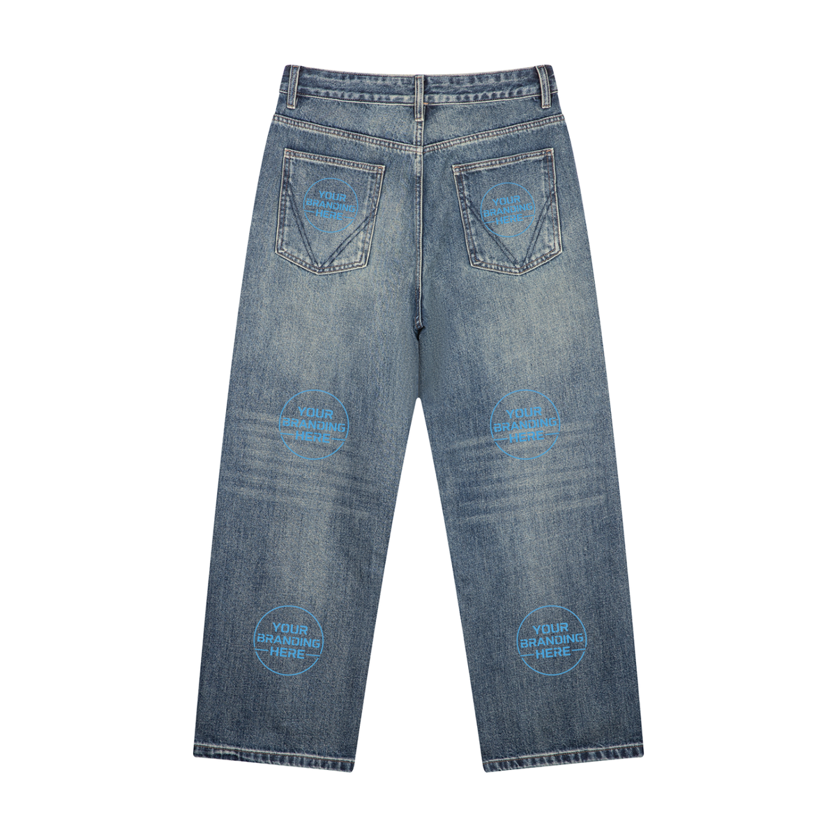 Men's Vintage Wash Straight Leg Denim Jeans - MB0043-C001-V2