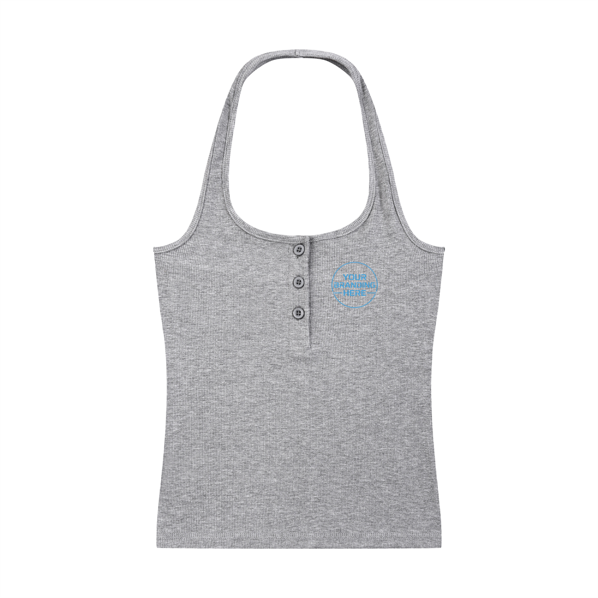 Women's Ribbed Henley Tank Top - WT0076-C001-V2