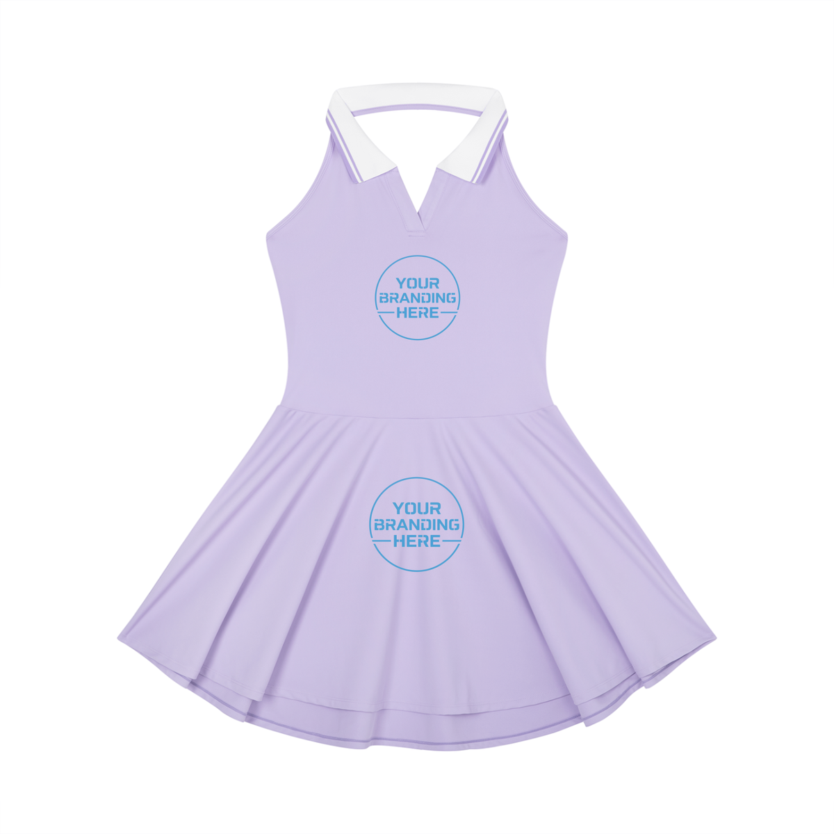 Women's Collared Halter A-Line Tennis Dress - WO0008-P001-V2
