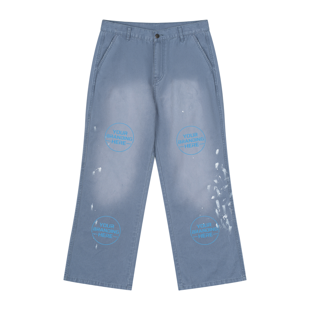 Men's Vintage Wash Splatter Denim Jeans - MB0046-C001-V2
