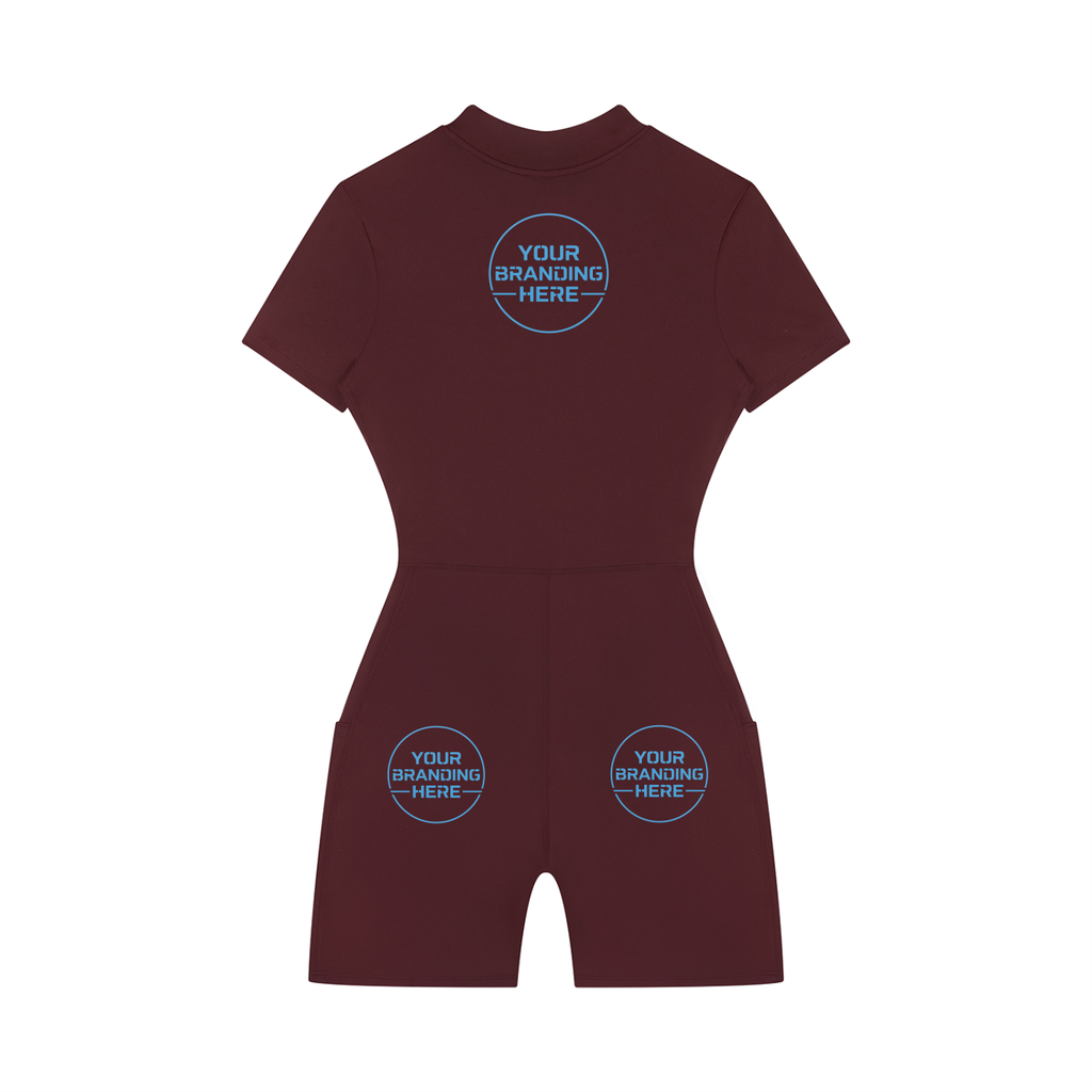 Women's Quarter-Zip Short Sleeve Romper - WO0012-O001-V2