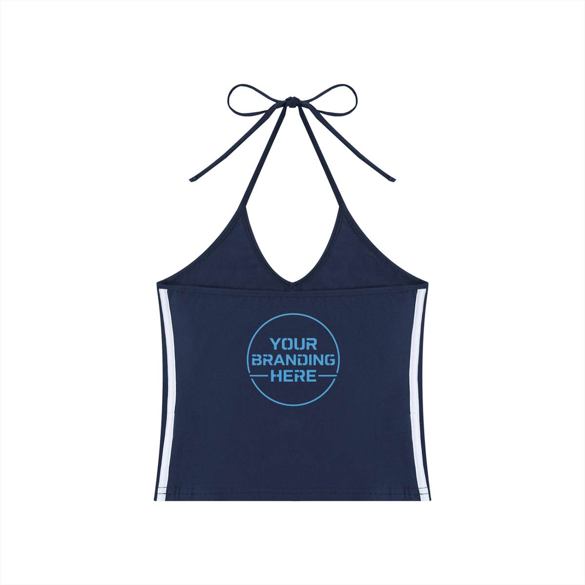Women's Color Block Halter Crop Tank Top - WT0083-C001-V2