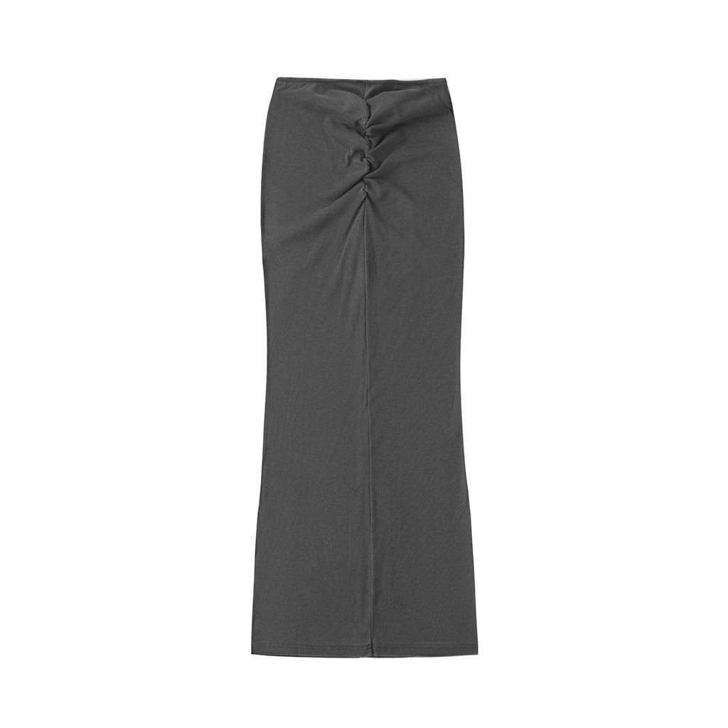 Dyed Washed Drawstring Maxi Skirt - WS0009-C001-V2
