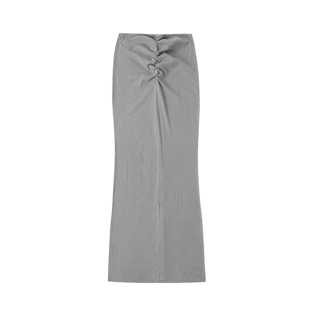Dyed Washed Drawstring Maxi Skirt - WS0009-C001-V2