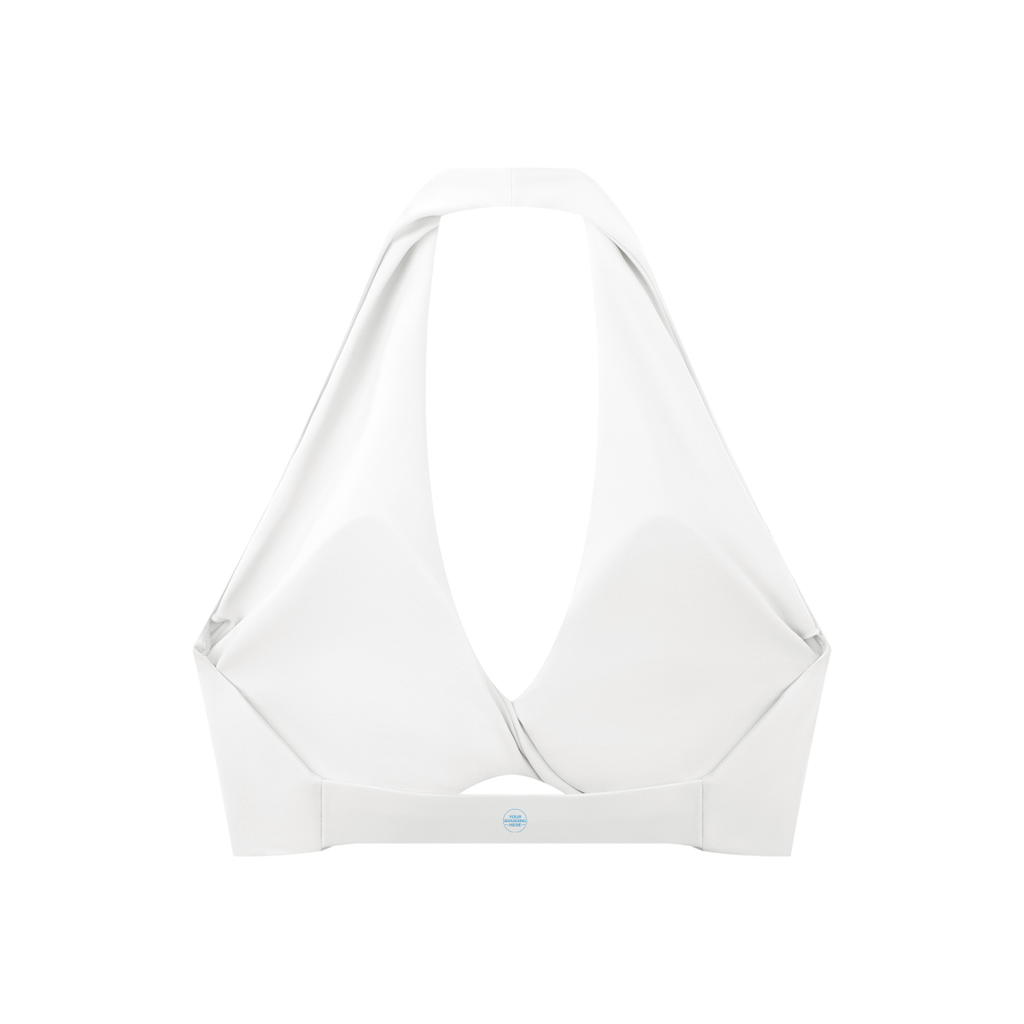 Women's Pleated Halter Sports Bra - WT0063-O001-V2