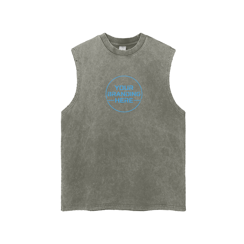 Snow Washed Frayed Hem Tank Top - R00228-C001-V3