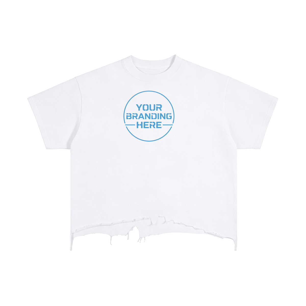 Vintage Wash Boxy Distressed Hem T-Shirt - RT0077-C001-V3