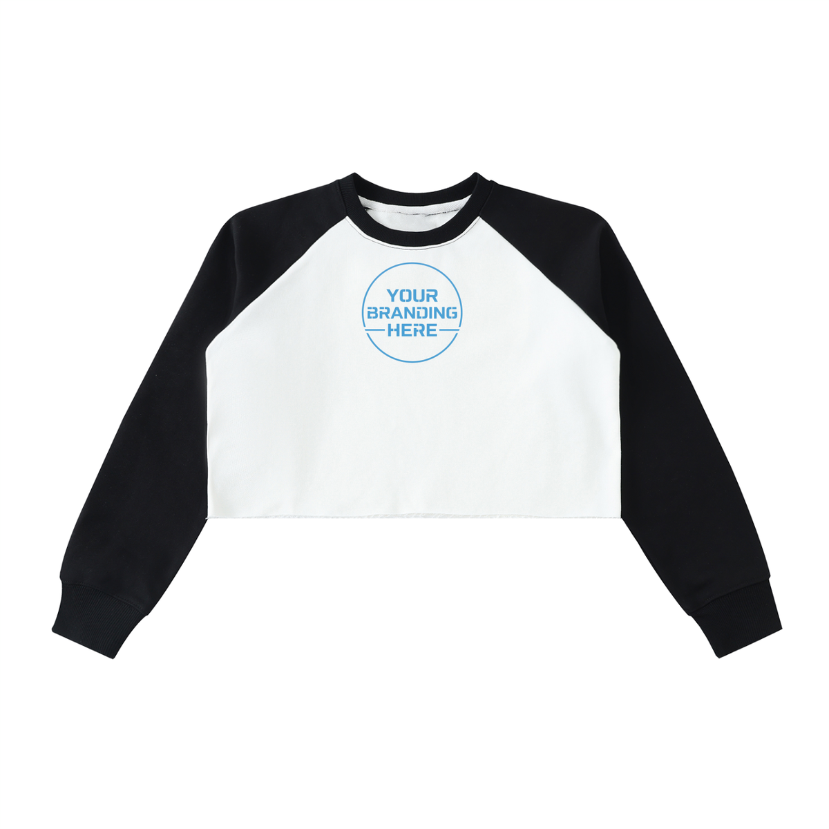 Raw-Hem Color-Block Raglan Crop Sweatshirt - WW0001-C001-V3