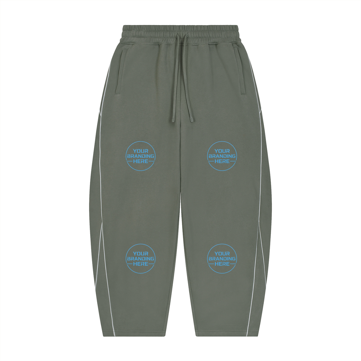 Unisex Piping Fleece Barrel Leg Sweatpants - UB0076-C001-V2