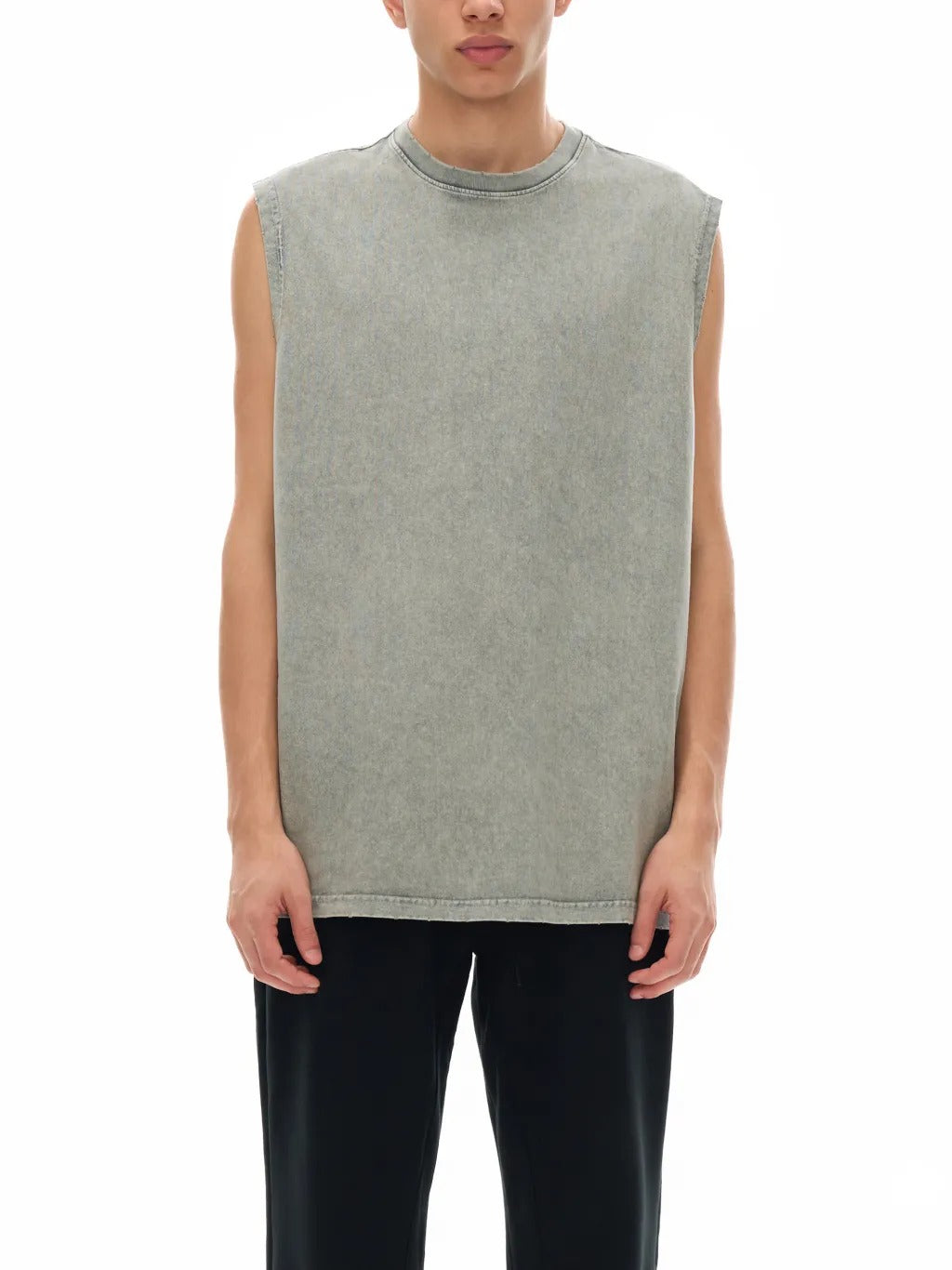 Snow Washed Frayed Hem Tank Top - R00228-C001-V3