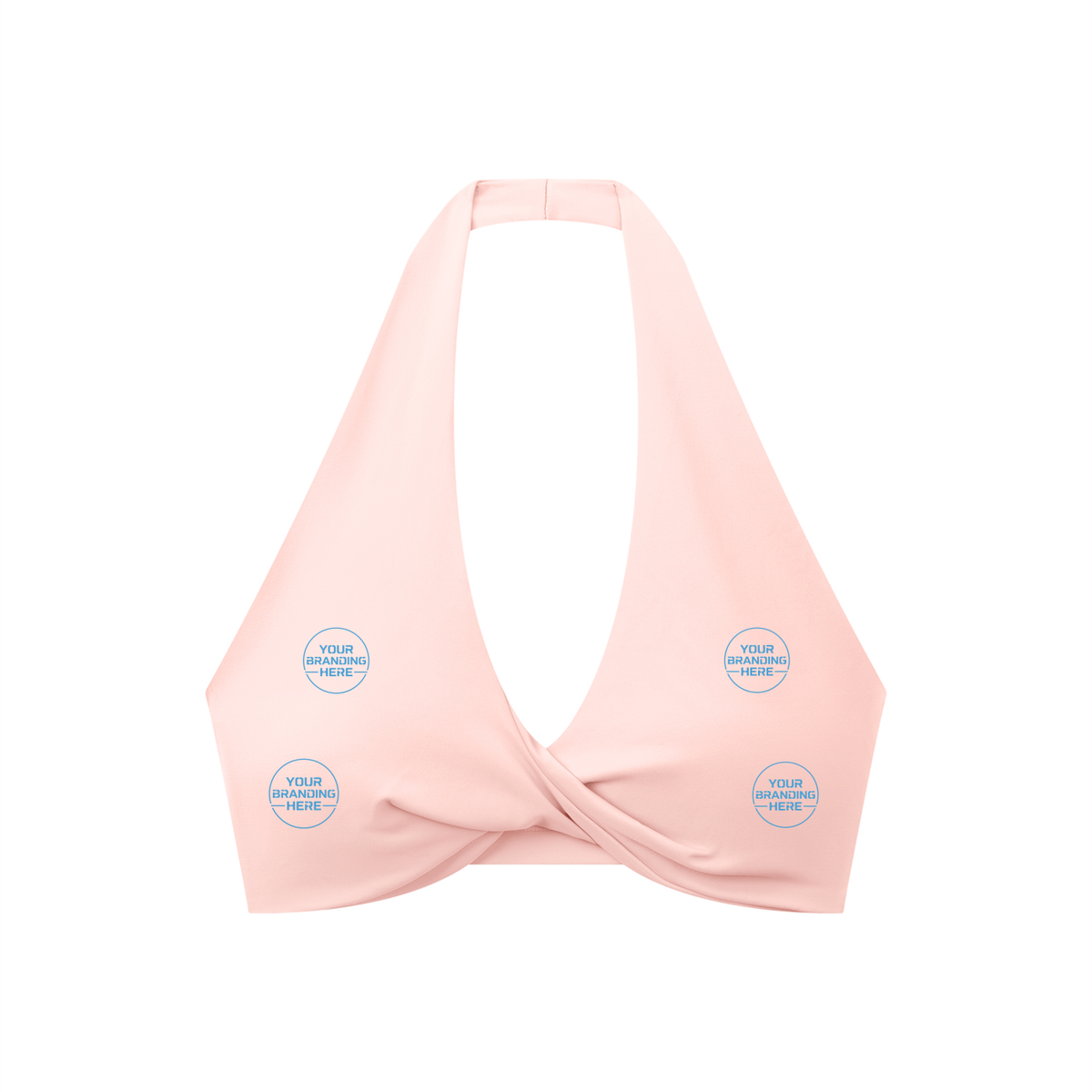 Women's Pleated Halter Sports Bra - WT0063-O001-V2