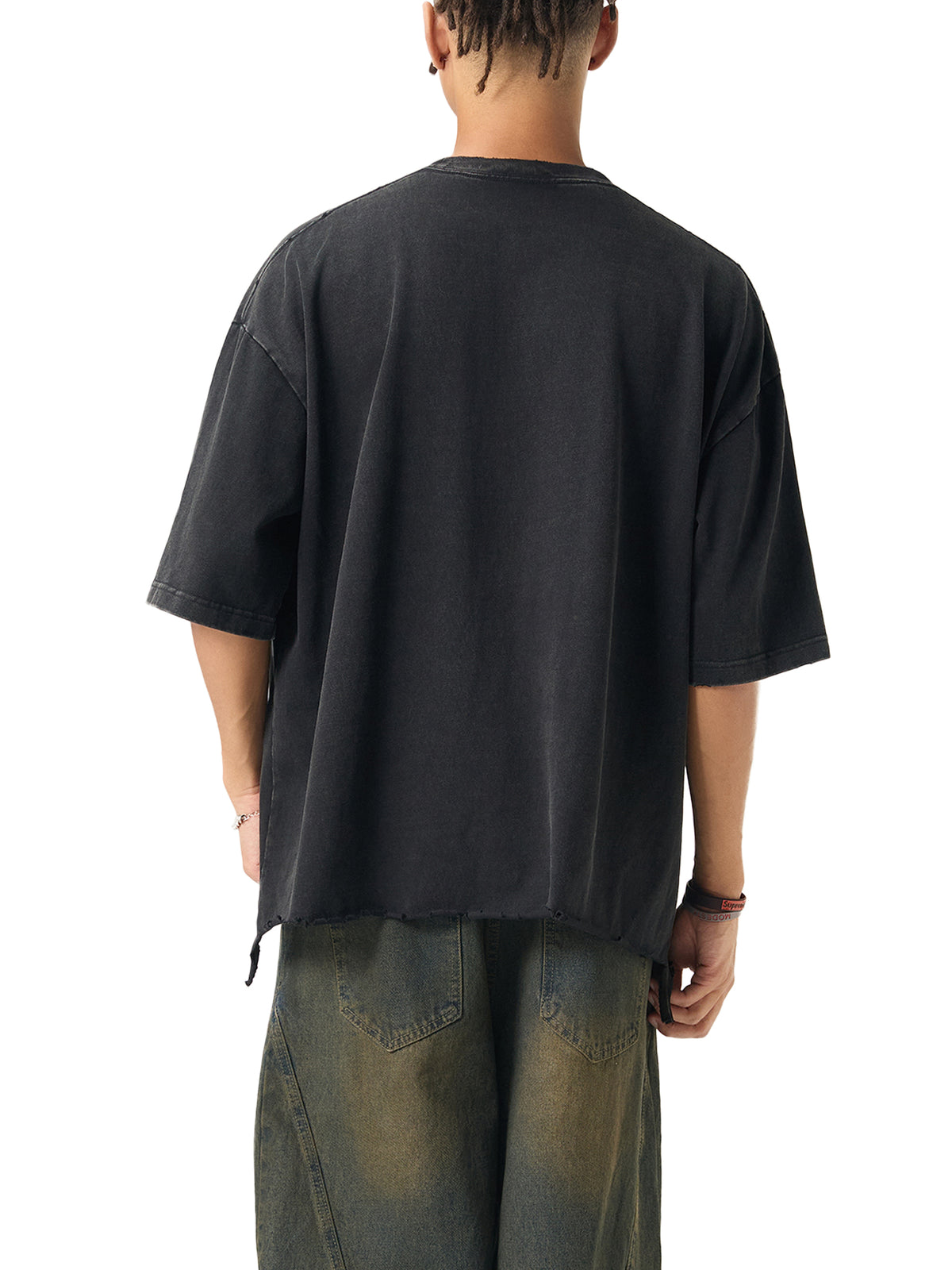 Snow Wash Raw-Hem Boxy T-shirt - RT0058-C001-V3