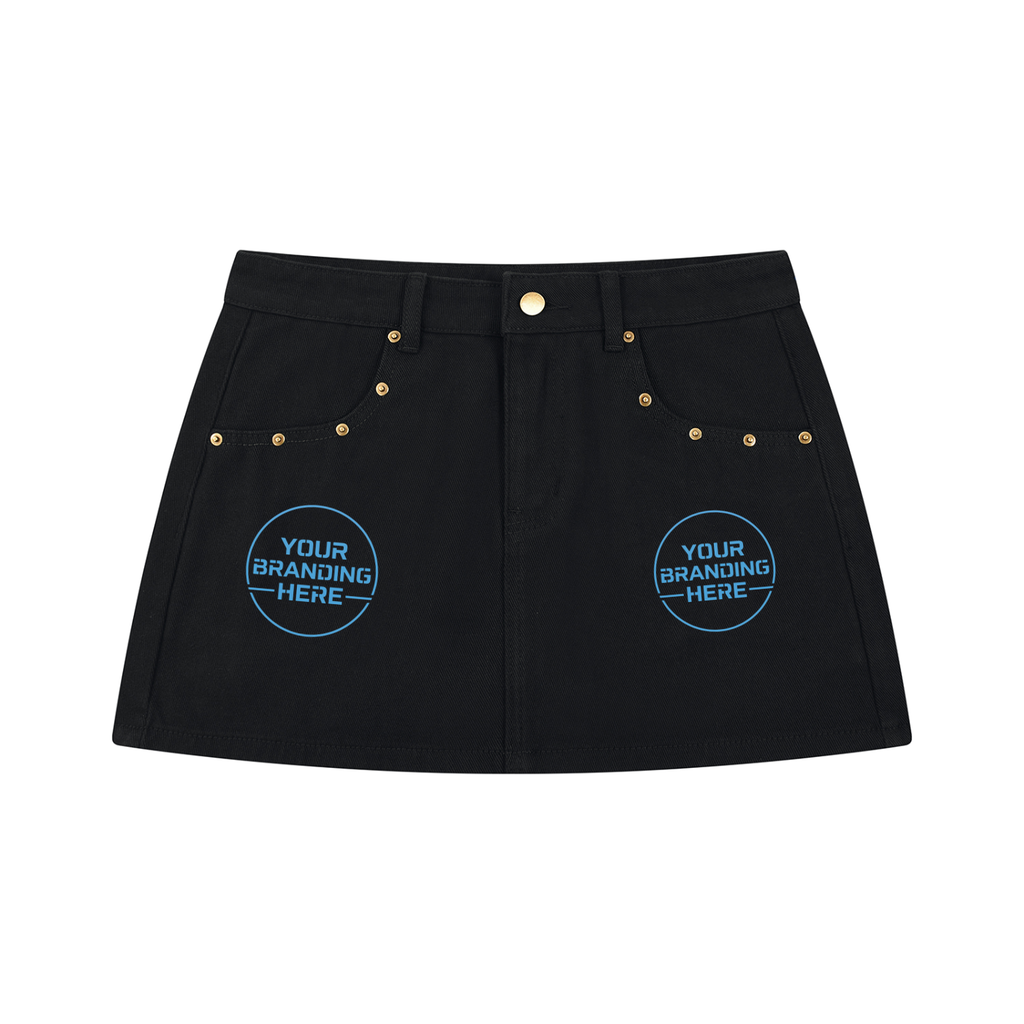 Women's Studded Denim Mini Skirt - WB0079-C001-V2
