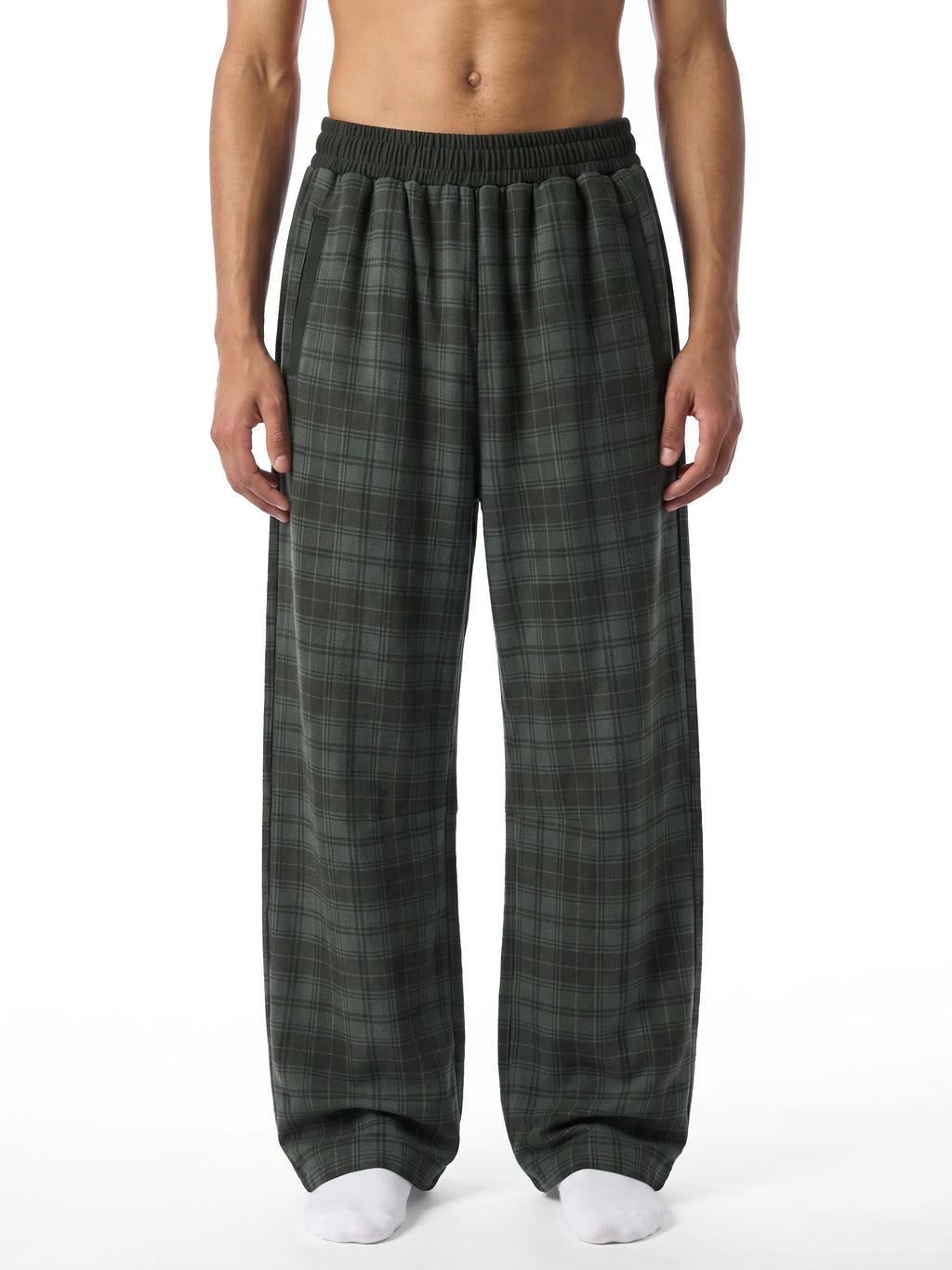 Unisex Plaid Straight Leg Pants - WB0112-C001-V2